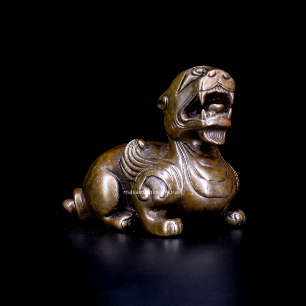 稀少 縁起物 麒麟仏像 神獣 キリン 仏教遺物 文房置物 銅製 骨董 古物