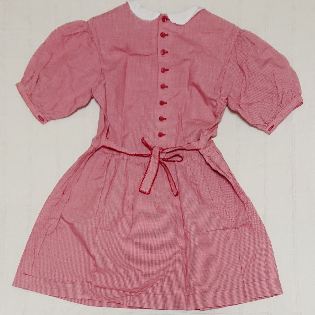 421 Baby Pink House 赤ギンガムのふんわり袖ワンピース S ワンピース ミニ 売買されたオークション情報 Yahooの商品情報をアーカイブ公開 オークファン Aucfan Com