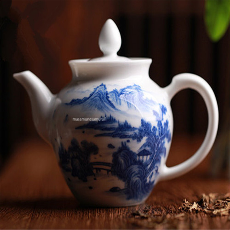 【定番人気，新作登場】 釉薬 薄胎茶壺 手描き山水青花茶壺 茶道具 茶器 ティーポット 手作りティーポット カンフー茶壺 青花釉薬 景德鎮珍品磁器 陶磁 小号(青磁)｜売買されたオークション情報、yahooの商品情報を 骨董陶磁器一般