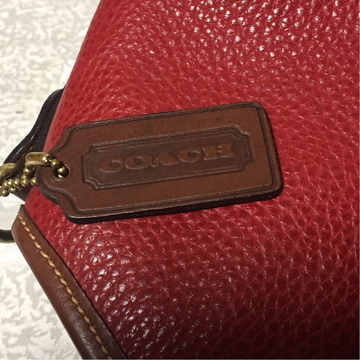 美品【COACH/コーチ】 ハンドバッグ 2WAY ※ストラップ欠品 赤 コーチファクトリー D4B-422B ショルダーバッグ COACH コーチ ナイロン ケリー 0