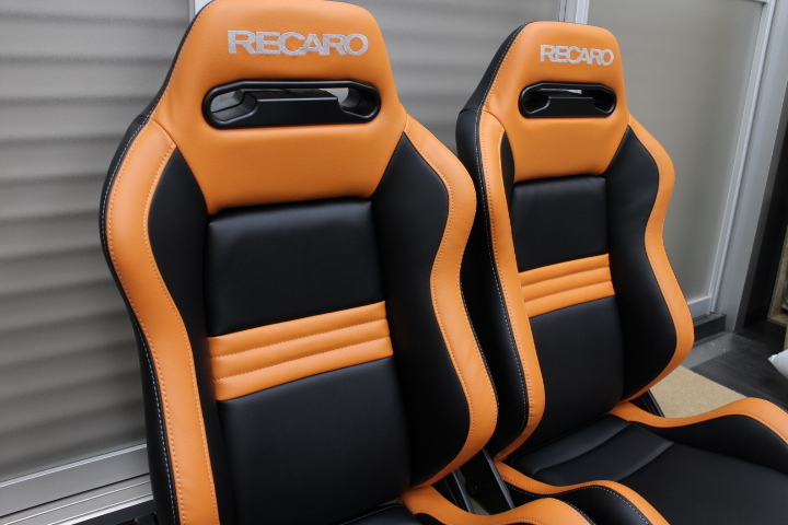 RECARO☆レカロ☆SR3☆オレンジ×黒☆左右2脚セット☆美品
