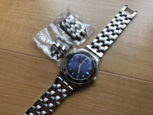 レア 良好程度 swatch スウォッチ SWISS IRONY デイト AG2010 シルバー 