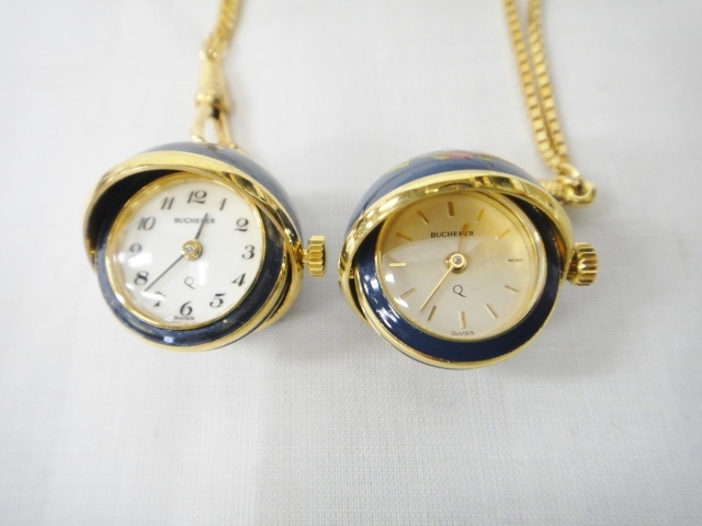 BUCHERER ブヘラ 時計 ペンダント 球体 ネックレス ブヘラ / 球形時計 / コレクション出品 ☆ 金色 / ペンダントウォッチ
