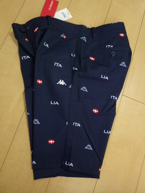 ◆50％OFF！新品【Kappa GOLF】カッパ 総柄 ショート/ハーフパンツ/NV/M【ドライ/撥水/ストレッチ】正規日本仕様！