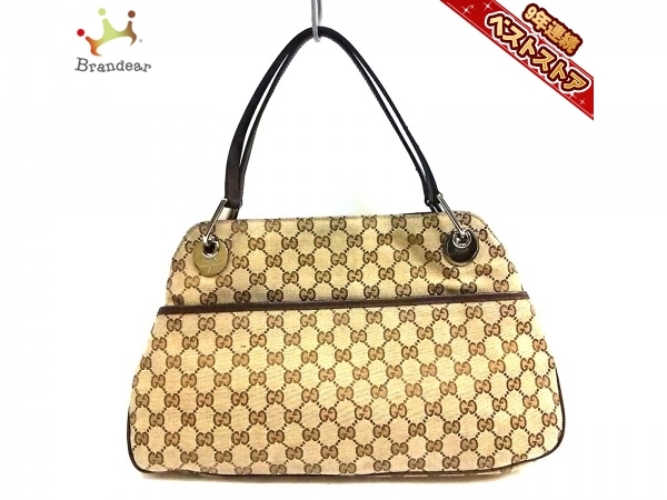 グッチ GUCCI ハンドバッグ 121023 GG柄 ジャガード×レザー ベージュ 