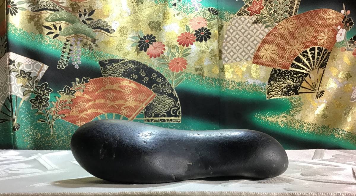 水石 犀川真黒石 【無限】インフィニティ 盆栽 盆石 鑑賞石 観賞石 中国古玩