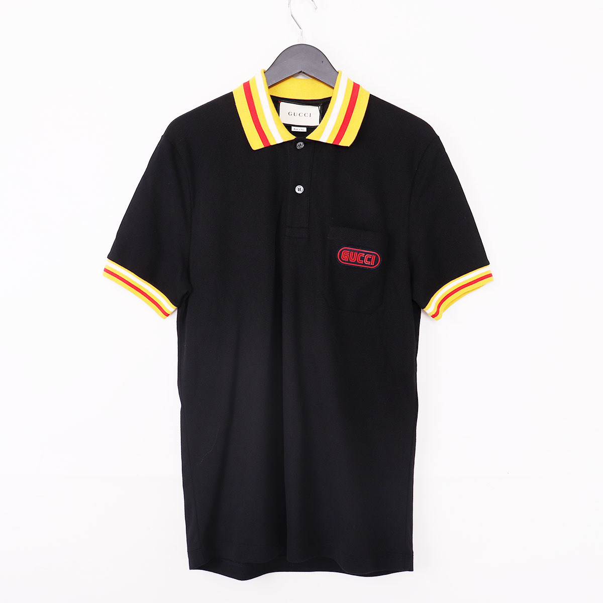 未使用品□グッチ GUCCI オンライン限定 GUCCI パッチ ポロシャツ S□V163