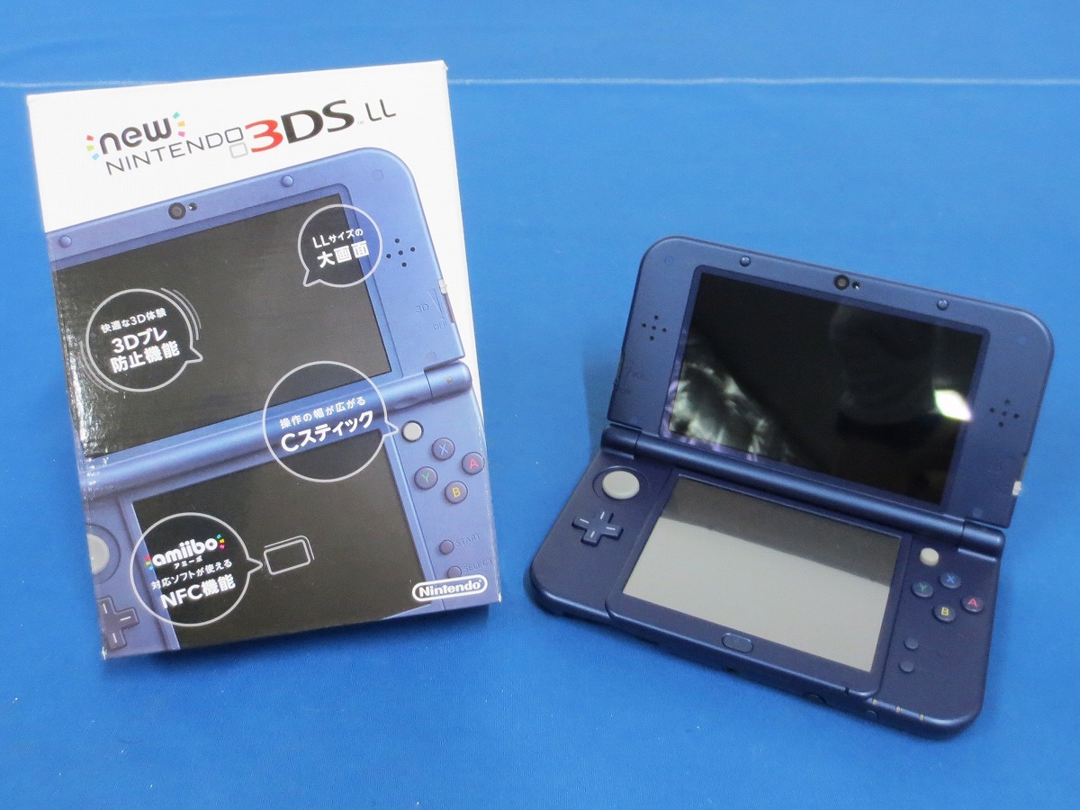 1円～☆Nintendo Newニンテンドー3DS LL本体≪F≫ メタリックブルー 