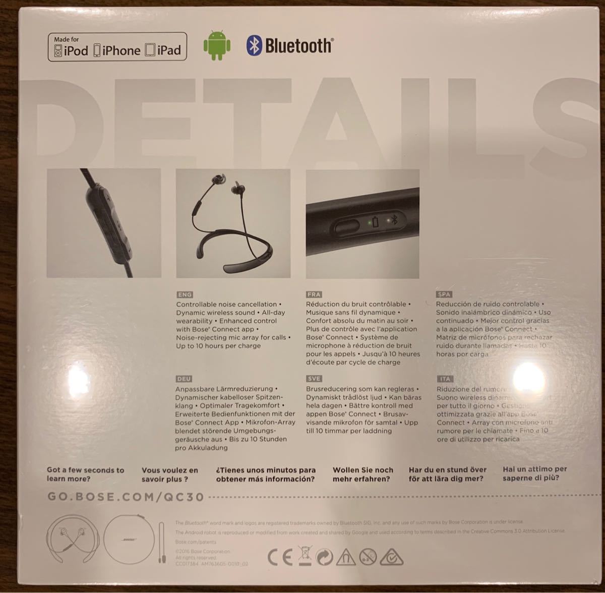 BOSE QUIETCONTROL 30 WIRELESS HEADPHONES BLACK ワイヤレスイヤホン