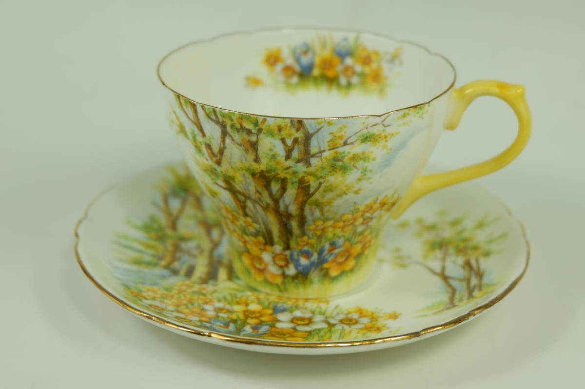 皆様画像確認用 ③ シェリー ダフォディルタイム  水仙 風景画 カップ シェリー ③ ダフォディルタイム 水仙 風景画 カップ ビンテージ