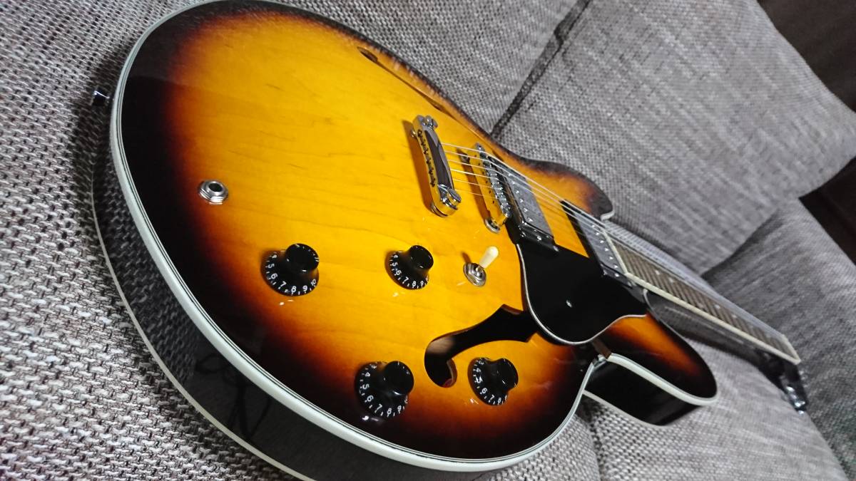 美品 Tony Smith ES-335タイプ セミアコ エレキギター 弦は新品 Tony