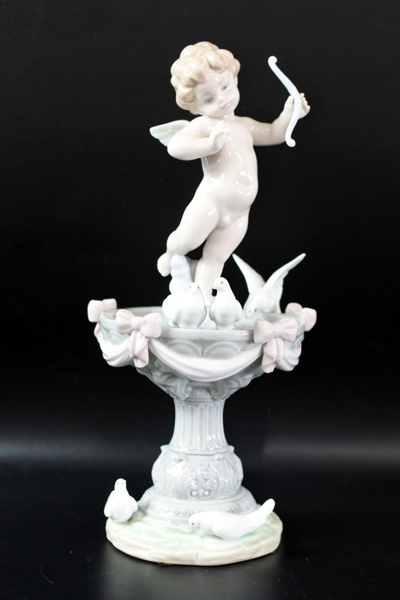 ▽美品 LLADRO リヤドロ No.6458 愛の泉 キューピッド 廃盤品 フィギュ