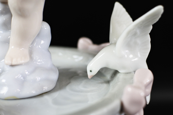 ▽美品 LLADRO リヤドロ No.6458 愛の泉 キューピッド 廃盤品 フィギュ