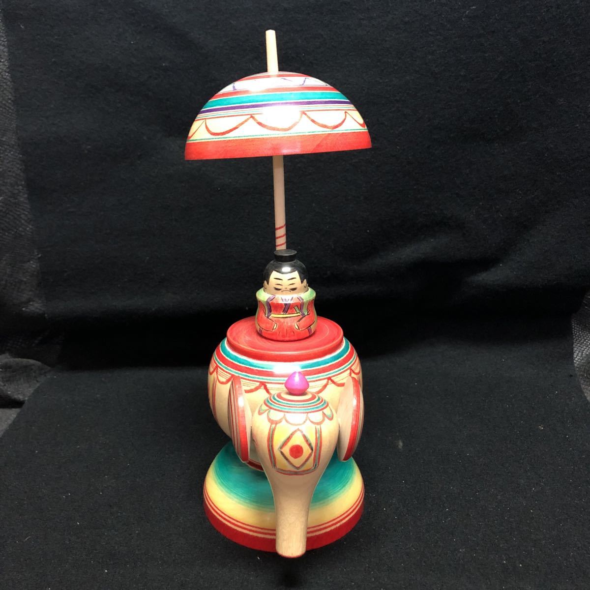 木地玩具】 江戸 独楽 広井道顕さん作品 サーカス回転コマ/広井道顕