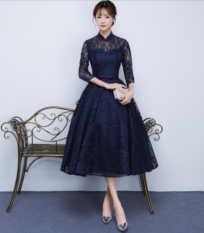 パーティー ドレス ワンピース 結婚式 袖あり レース ウェディング 大人 ロング丈 お呼ばれ 披露宴 二次会 卒業式 成人式