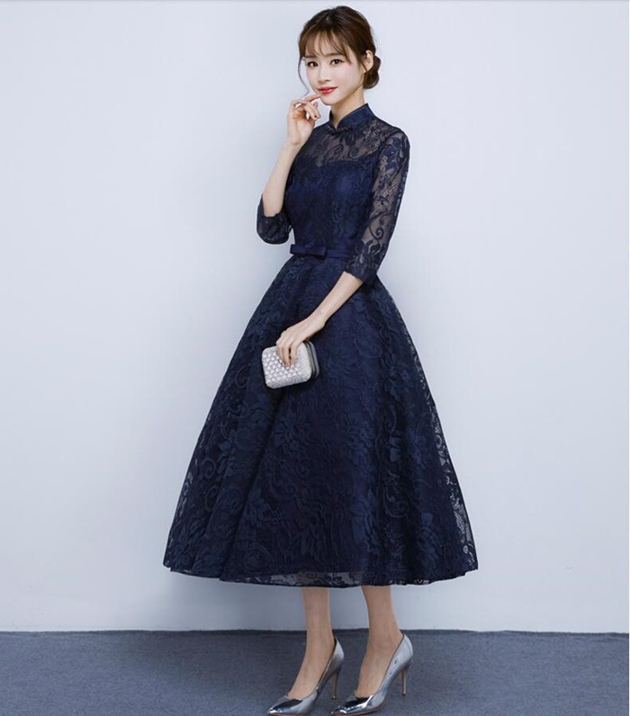 パーティー ドレス ワンピース 結婚式 袖あり レース ウェディング 大人 ロング丈 お呼ばれ 披露宴 二次会 卒業式 成人式