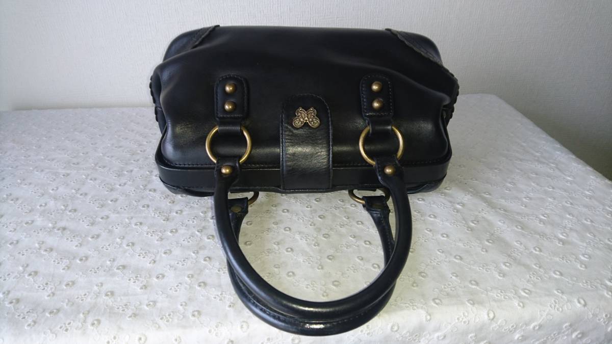 ☆美品☆11M1729☆ハンドバッグがま口☆ ブラック系 ANNA SUI アナスイ