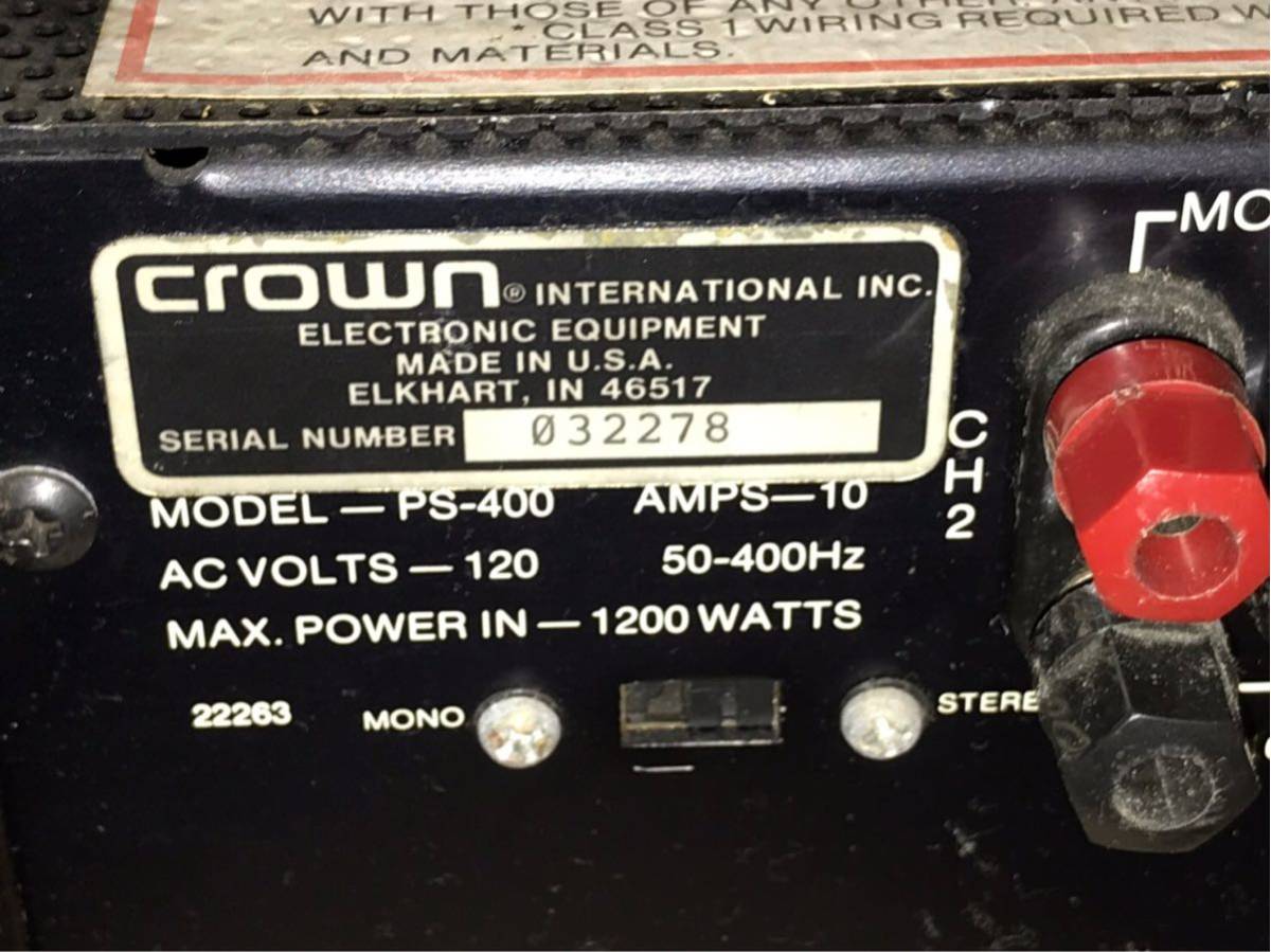 CROWN クラウン D75A/D-75A パワーアンプ CROWN D-75A アンプ パワー