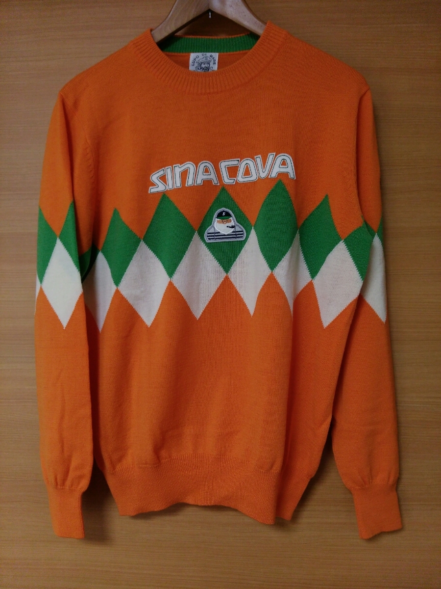 貴重 入手困難 正規品 高級 シナコバ LUPO DI MARE SINA COVA アーガイル ニット セーター L イタリア ITALY マリン ゴルフ カジュアル