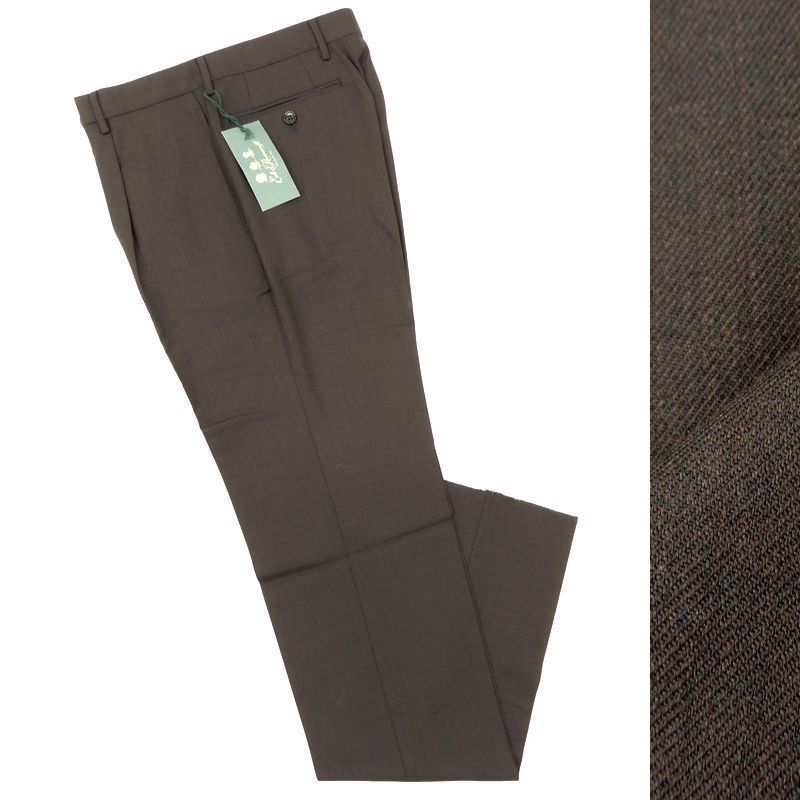 Ede & Ravenscroft イード 定3.3万 日本製 秋冬 ロイヤルワラント 上質ウール100％ ワンタック パンツ スラックス 3500 91▲050▼a1103_28
