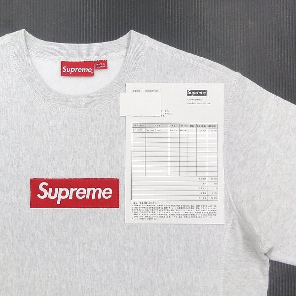 【全国無料，最新作】 Mサイズ 国内正規品 納品書原本付 18AW Supreme Box Logo Crewneck スウェット アッシュグレー ASH ボックスロゴ シュプリーム 18FW(トップス)｜売買されたオークション情報、yahooの商品情報をアーカイ 男性用