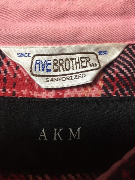 美品☆【AKM×FIVE BROTHER】コットンチェックシャツ M FIVE BROTHER (ファイブブラザー) フランネル ヘビー ライトフランネル