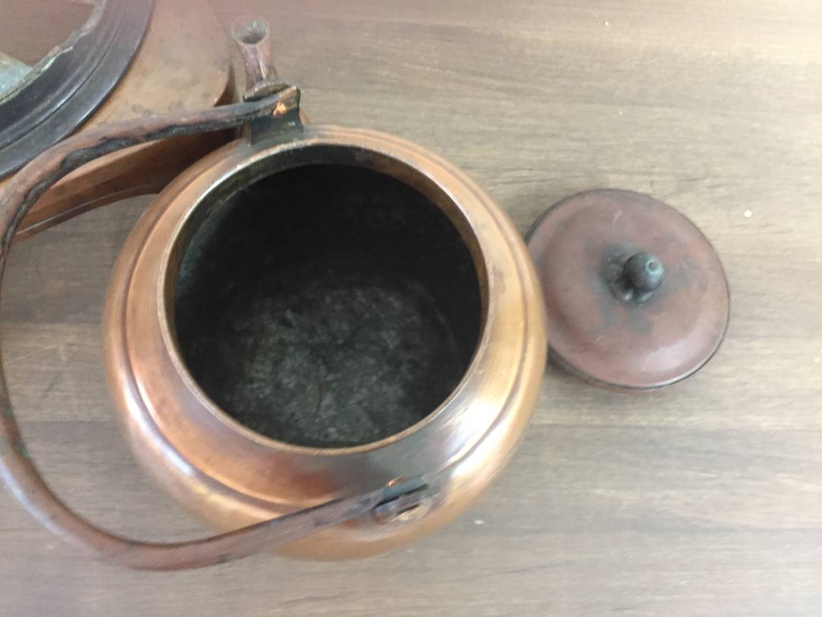 銅壺 燗銅壺 酒燗器 酒器 ちろり付 火鉢道具 囲炉裏道具 時代道具 古民具