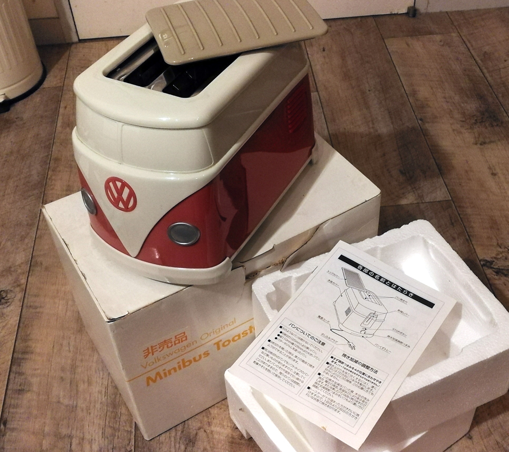 非売品 VW ワーゲンバス ロゴ焼印 ポップアップトースター 元箱、説明