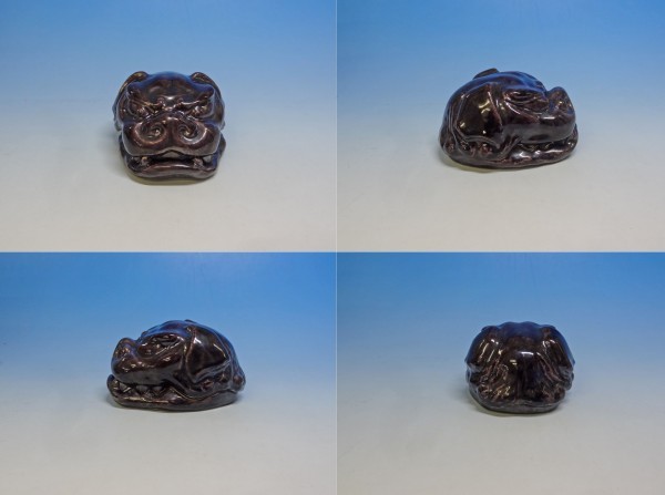 ⁄ 共箱 『獅子頭』『九谷焼』『朝倉文夫作』 S725 茶道具 香合