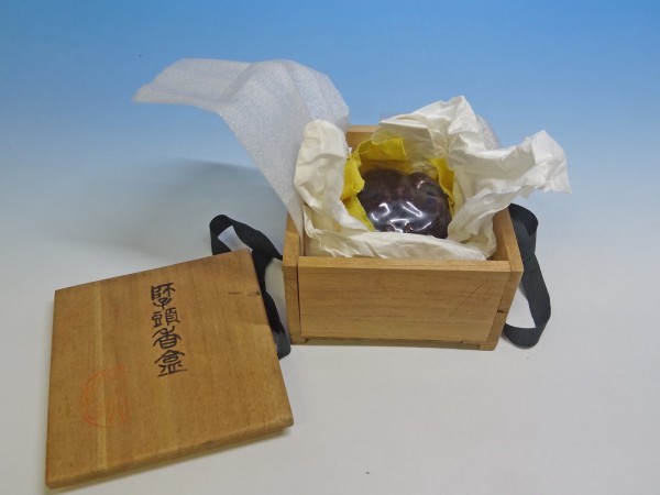 ⁄ 共箱 『獅子頭』『九谷焼』『朝倉文夫作』 S725 茶道具 香合