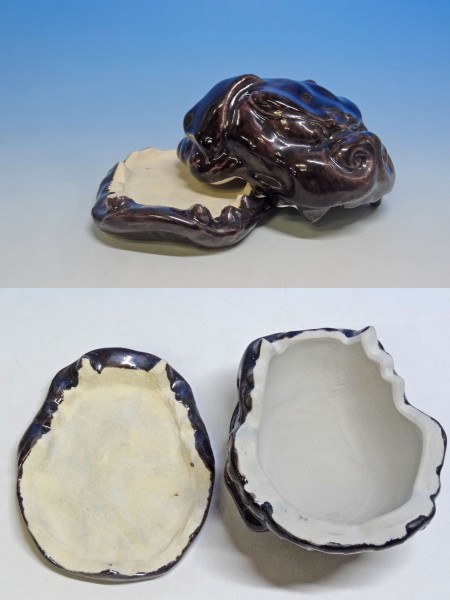 ⁄ 共箱 『獅子頭』『九谷焼』『朝倉文夫作』 S725 茶道具 香合