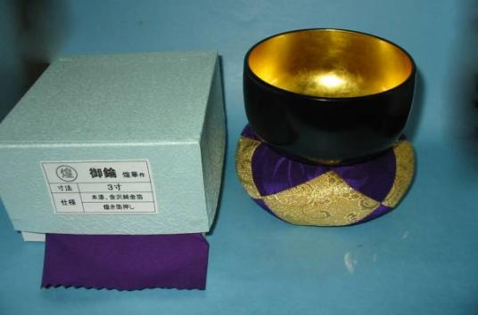 【信頼のヤフオク！実績２１年】☆煌華作 金沢箔+本漆加工 おりん3寸(径9cm) 国産品