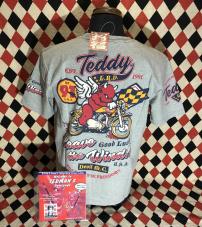 テッドマン★新品★504★Tシャツ【XL】グレー★TEDMAN★モーターサイクル★ALR55★レッドデビル★アメリカンロングリバー55★ライトニング