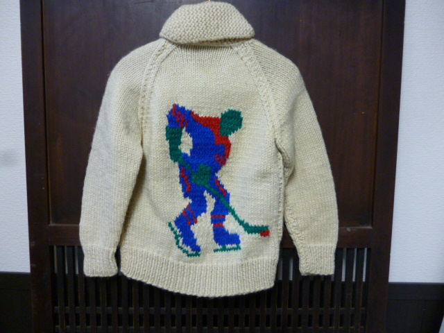 ビンテージ カウチンセーター LION ホッケー VINTAGE LADYS BOYS 古着