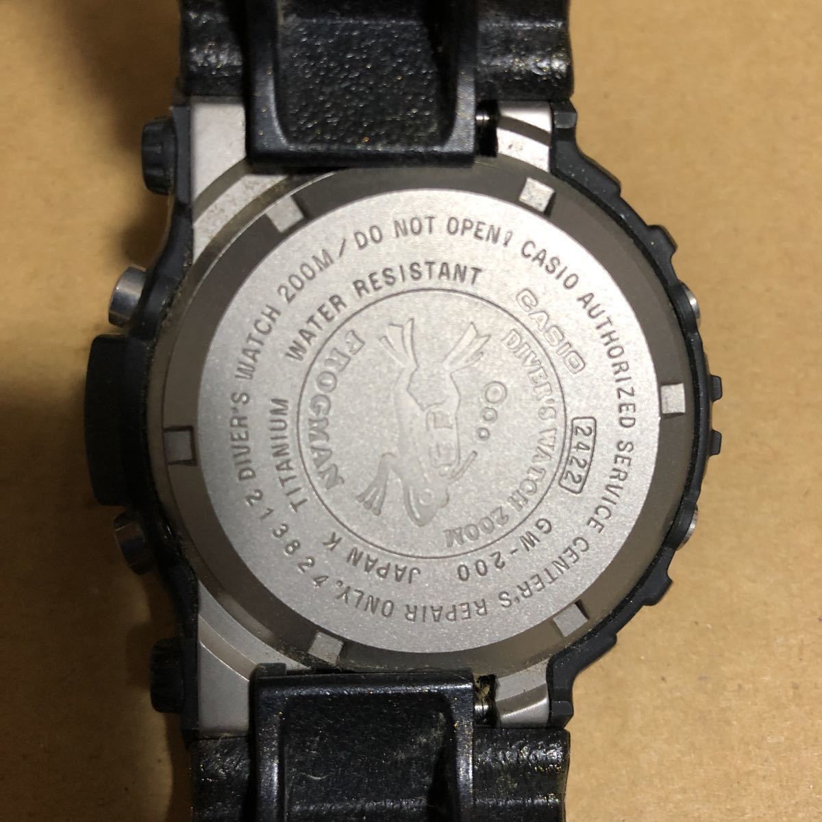 [ジャンク品] G-SHOCK FROGMAN 白虎　GW-200 ラメグリーン？　動作未確認