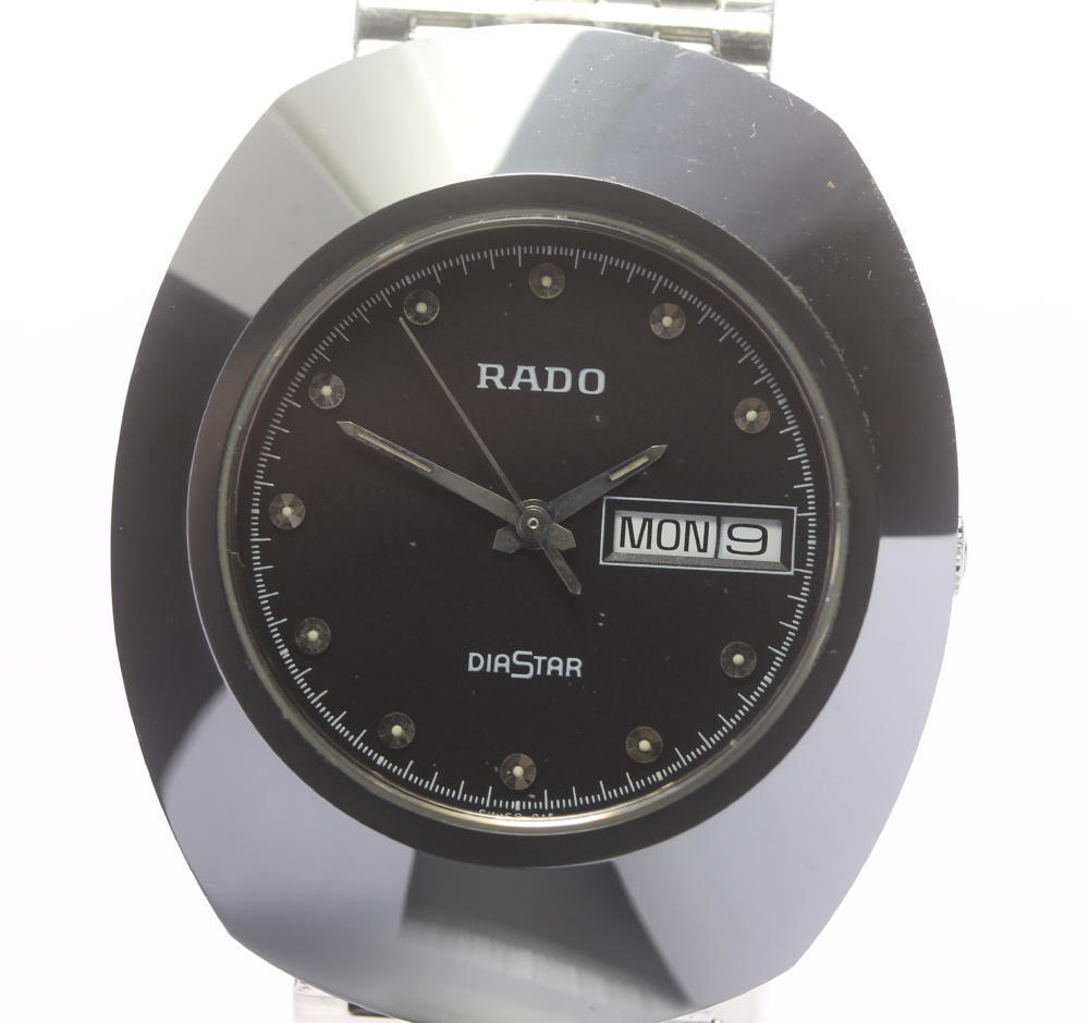 RADO Diastar 114.0391.3 デイデイト ブラック クォーツ ☆1円スタート☆【RADO】ラドー ダイアスター デイデイト 114.0391.3