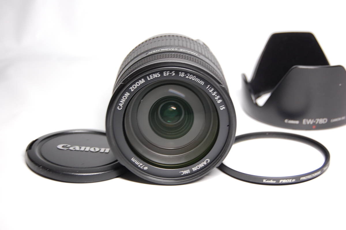 美品☆ Canon EF-S18-200mm F3.5-5.6 IS レンズフードEW-78D