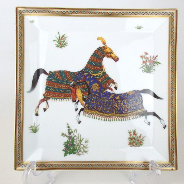 HERMES エルメス スクエアプレート cheval d'orient シュバルドリアン 食器 陶器 8◆13-311