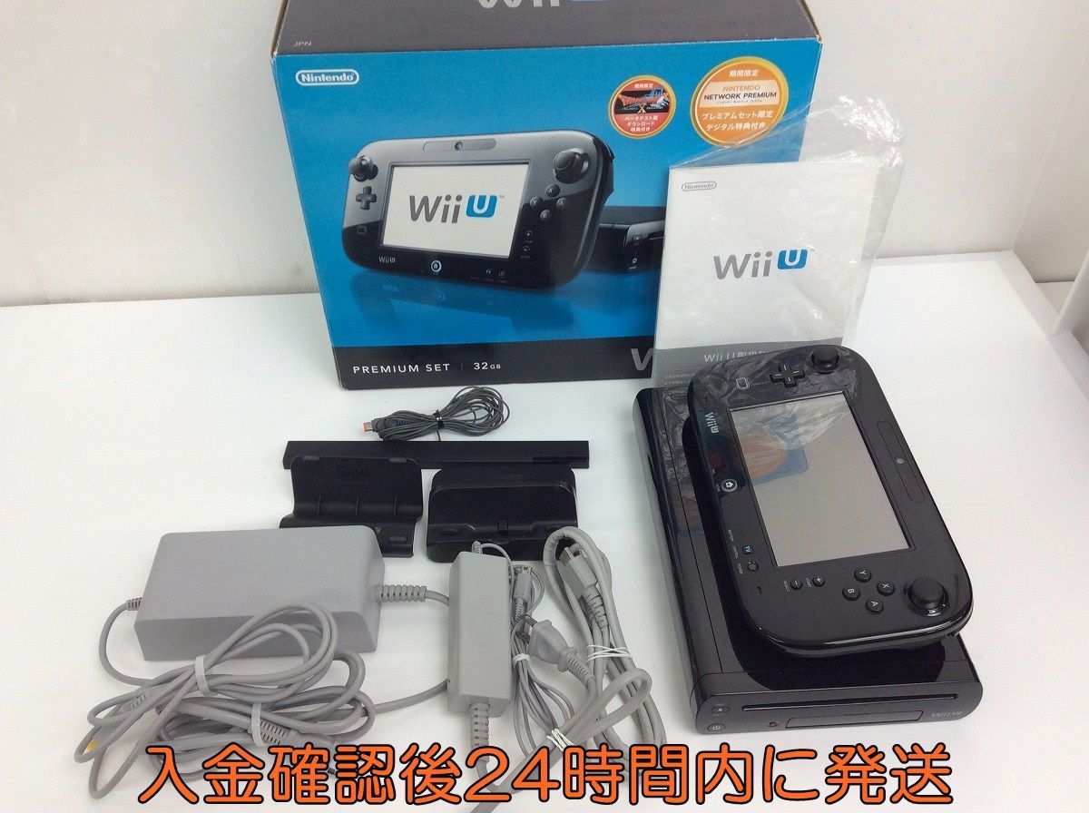 美品 動作確認済初期化済 任天堂 WiiU 本体 ブラック プレミアムセット 32GB WUP-101 DC04-077 ko/F4