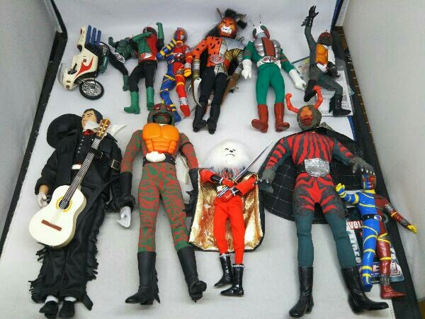 【ジャンク・年代物】 特撮 フィギュア ソフビ 詰め合わせセット(仮面ライダー/ライオン丸/怪傑ズバット/キカイダー/アマゾン/他)
