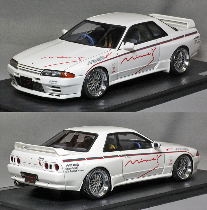 日産スカイライン GT-R [R32] Mine’s仕様（ホワイト）　*1/18スケール　*品番0672　*イグニションモデル製（Boost Gear 特注品）　*03