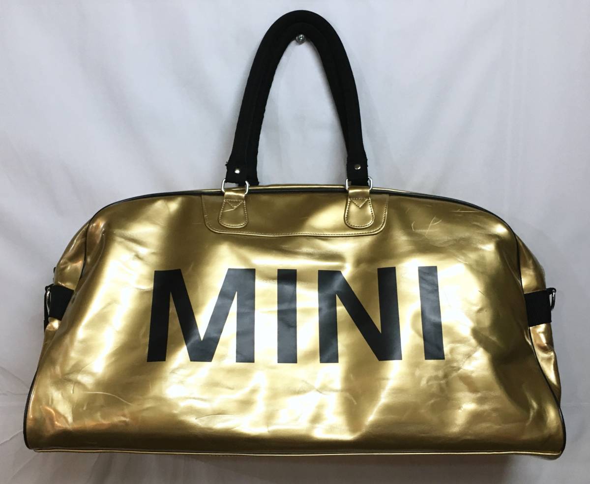 MINI ミニクーパー 2WAY ボストンバッグ ゴールド ショルダー ハンド 