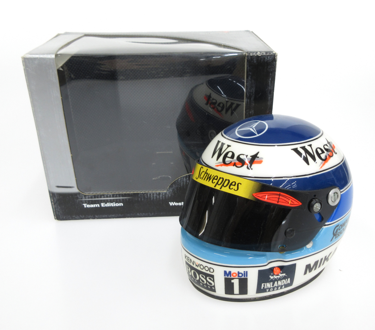 新作入荷，正規品 現状品 Schweppes West McLaren Mercedes Team Edition 1/2 ヘルメット ミカ ハッキネン .(F1)｜売買されたオークション情報、yahooの商品情報をアーカイブ公開 - オークファン F1