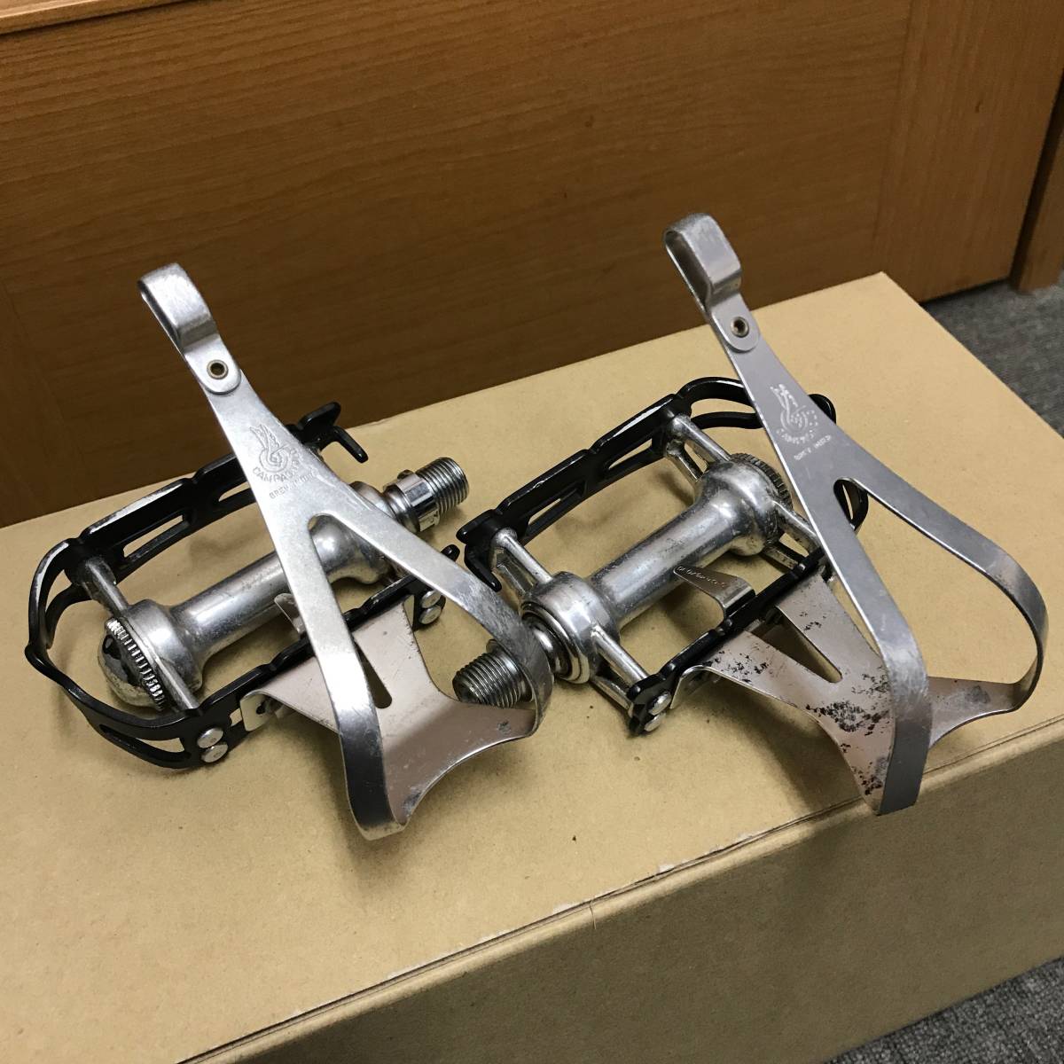 CAMPAGNOLO RECORD ペダル　トークリップ付き　美品 カンパニョーロ_1