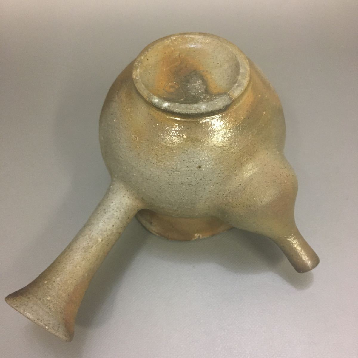 井14） 【同梱OK】 新品未使用 備前焼 本山直義 煎茶道具 窯変 横手
