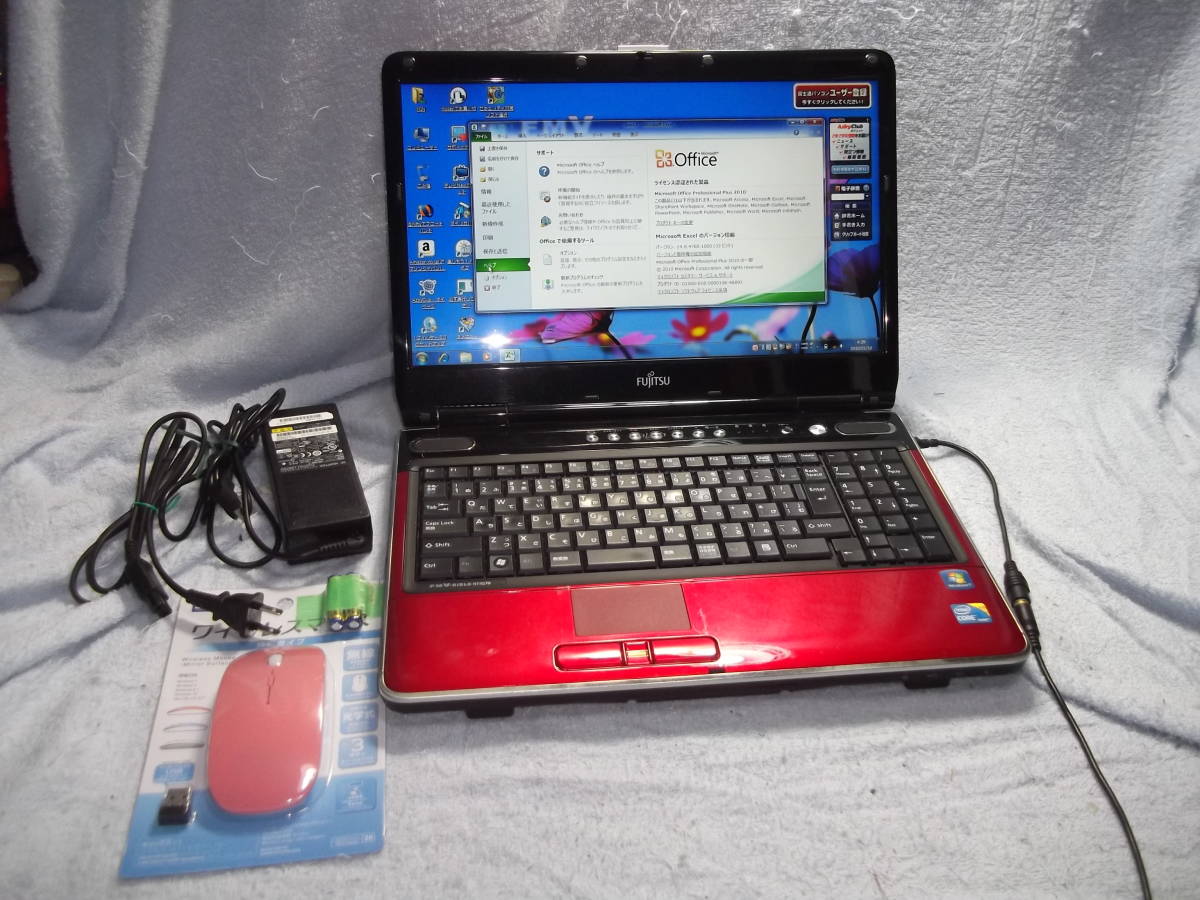 富士通 ノートpc NF/G70 赤色 4GB BD 無線 Windows10 富士通 FMV-BIBLO NF⁄G70 - NF Core 大容量HDD1TB □富士通 最新Windows10+