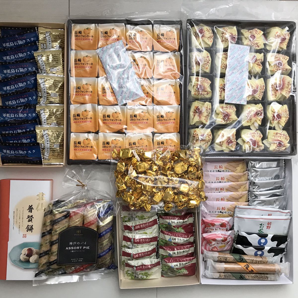 大量！！1円スタート！お土産銘菓 シフォンケーキ＆黒蜜きなこ餅＆チョコレート＆クッキーパイお菓子詰め合わせセットアウトレット工場直売
