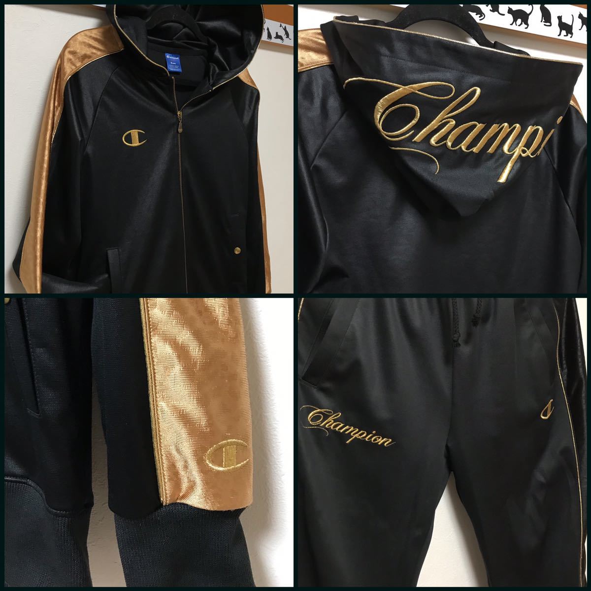 限定SALE，大得価 Champion チャンピオン ジャージ上下セットアップ M 黒&times;金(チャンピオン)｜売買されたオークション情報、yahooの商品情報をアーカイブ公開 - オークファン ジャージ
