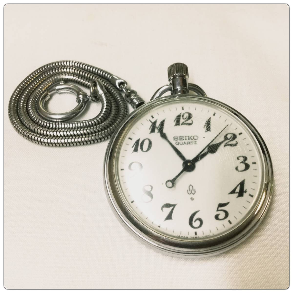 SEIKO ビンテージ品 SEIKOセイコー懐中時計ゴールド クォーツ稼働品 