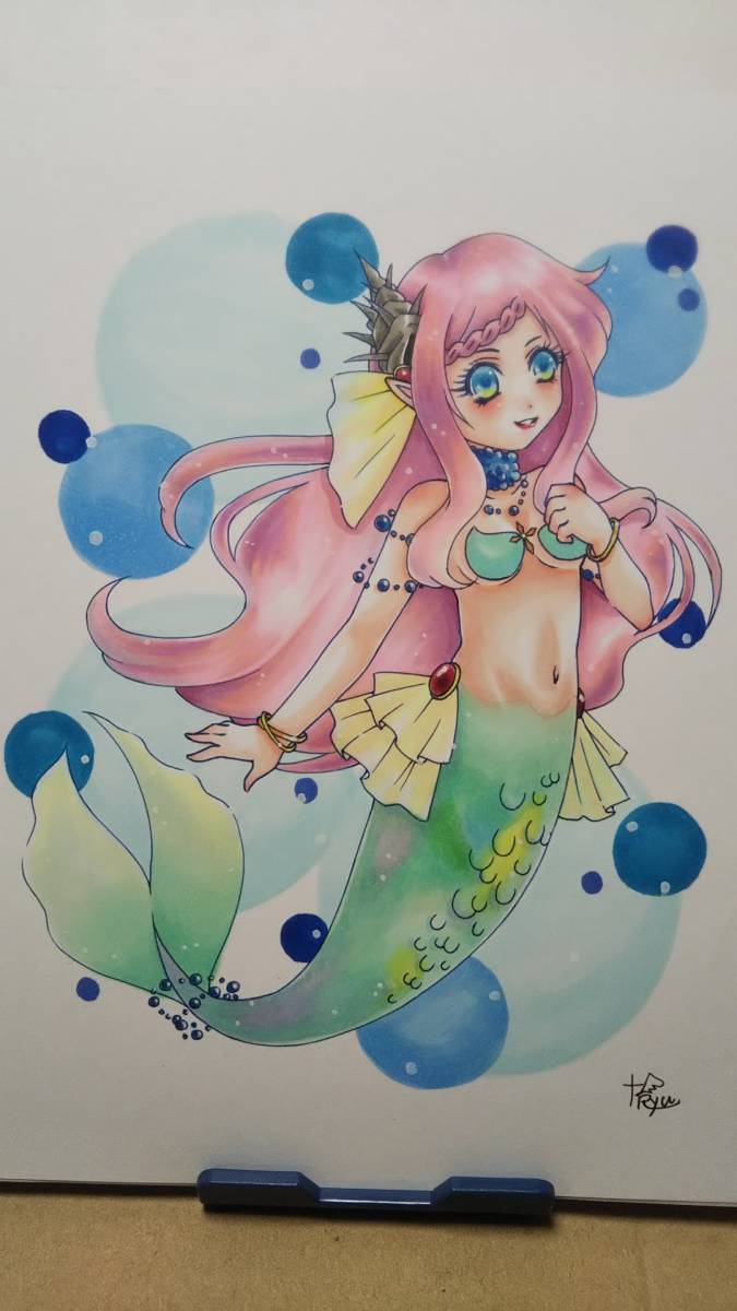 手書きイラスト オリジナル アナログ 女の子 童話 人魚姫 手描きイラスト 売買されたオークション情報 Yahooの商品情報をアーカイブ公開 オークファン Aucfan Com